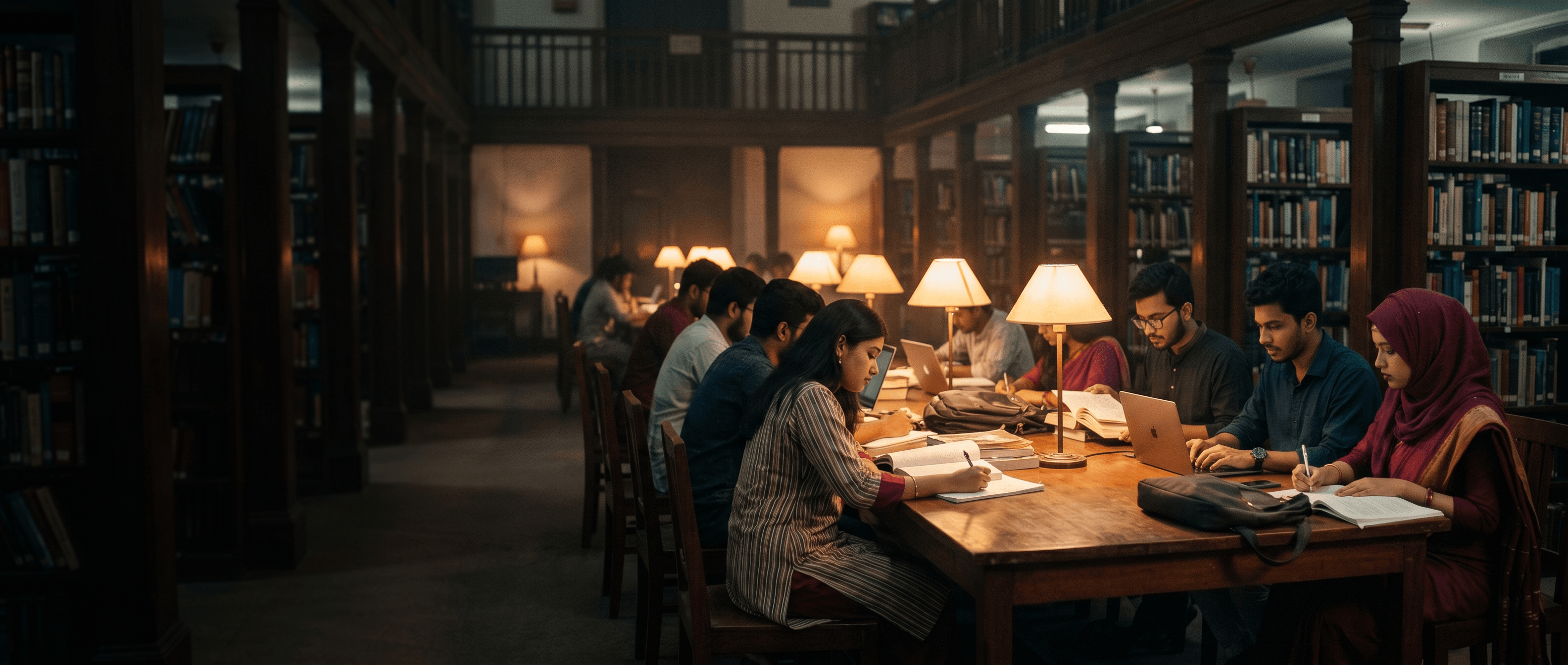 Students studying